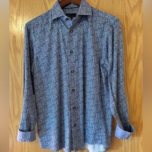 Blu by Polifroni, Blue patterned button up shirt